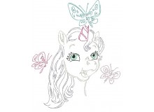 Stickdatei - Baby Unicorn LineArt 4